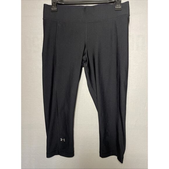 Under Armour Heatgear Compression Hi Rise Leggings Wide Waistband - Picture 1 of 10